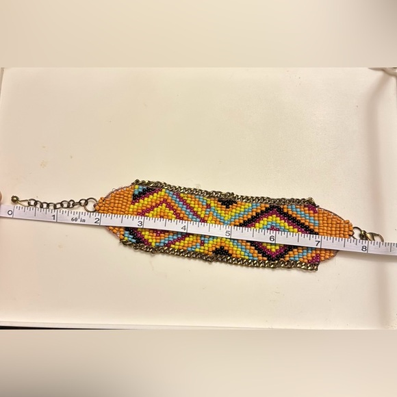 Beaded Multicolor Cuff Bracelet - Picture 5 of 5